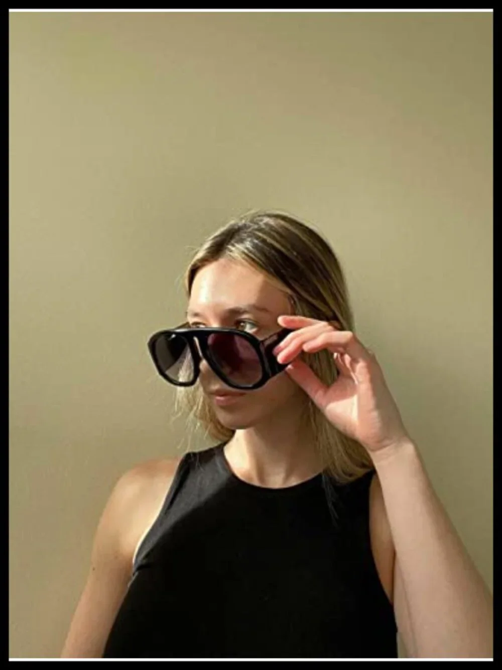 Retro Oversized Aviator Sunglasses Women Men UV400 Protection Flat Top Shield